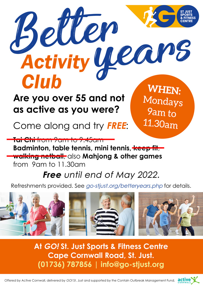 Better Years Activity Club for the over 55s